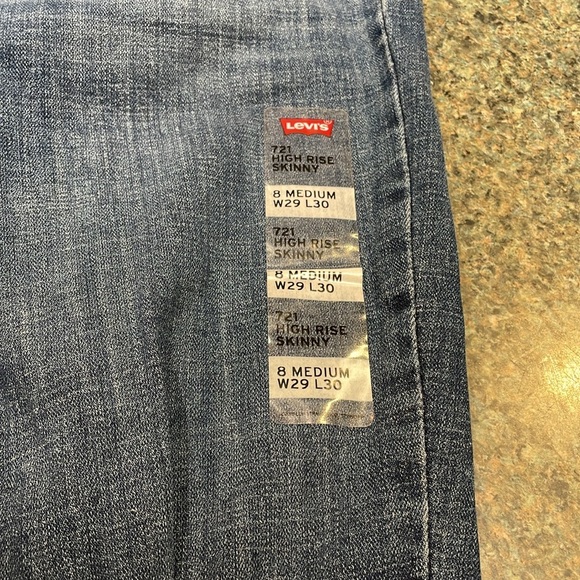 Levi’s 721 high rise Skinny jeans distressed size 8 Medium W29 L30 NEW 5 pocket - Picture 5 of 12
